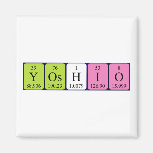 Yoshio periodiskt bord namn magnet (Framsidan)