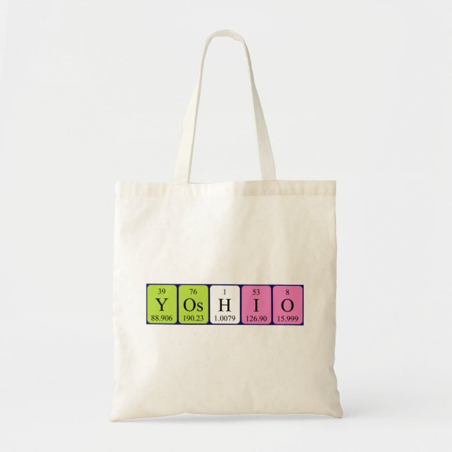 Yoshio Periote bord namn tote bag Tygkasse (Framsidan)
