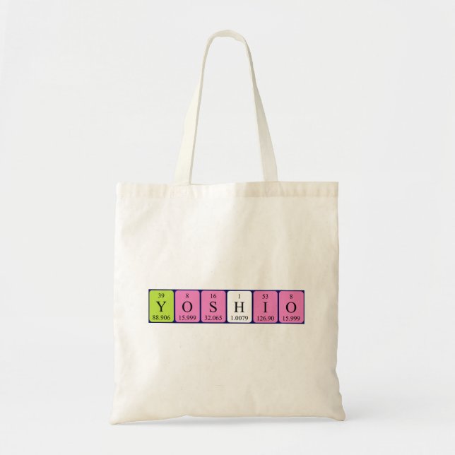 Yoshio Periote bord namn tote bag Tygkasse (Framsidan)