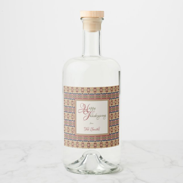 Yoskolo Thanksgiving Spritflaskor Etikett (Framsida)