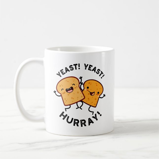 Yost Yast Hurray Funny Bread Puns Kaffemugg (Vänster)