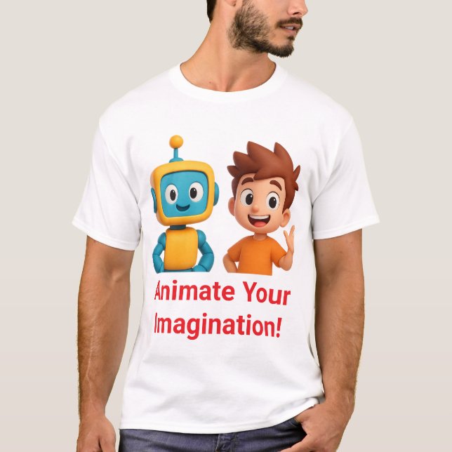 YoToon Studio Funny 3D Cartoon T-Shirt – Animate Y (Framsida)