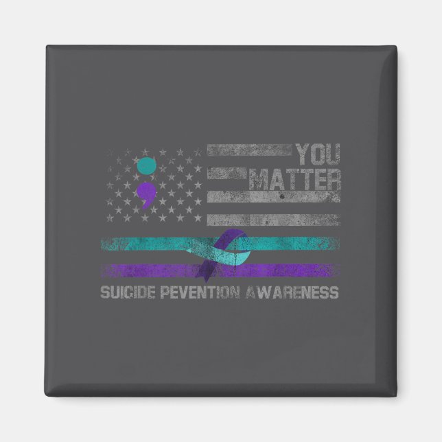 You American Flag Suicide Prevention Awareness  Magnet (Framsidan)