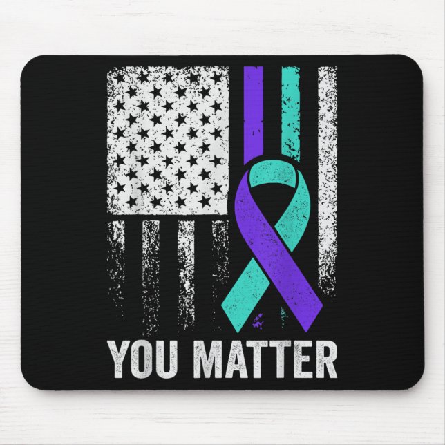 You American Flag Teal Purple Men Mental Health  Musmatta (Framsidan)