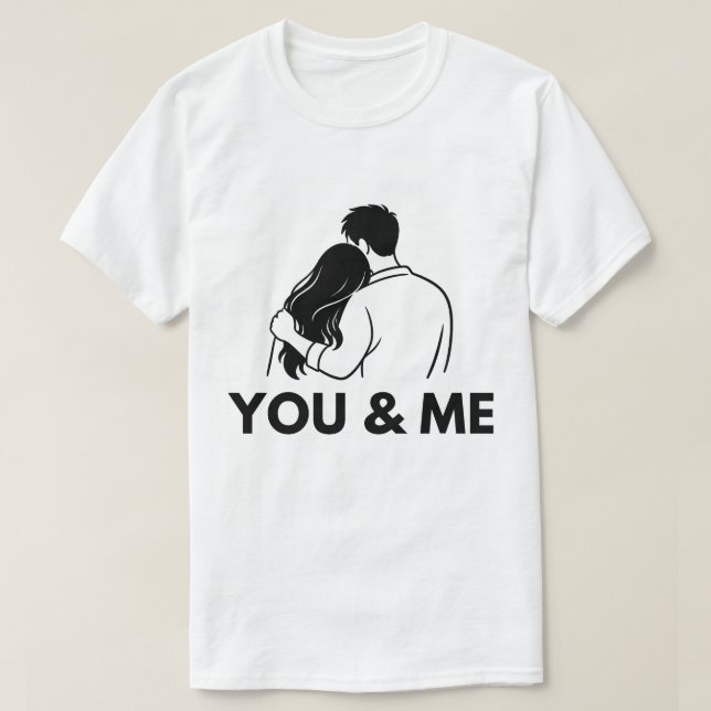 You And Me Minimal Couple Mens T Shirt (Design framsida)