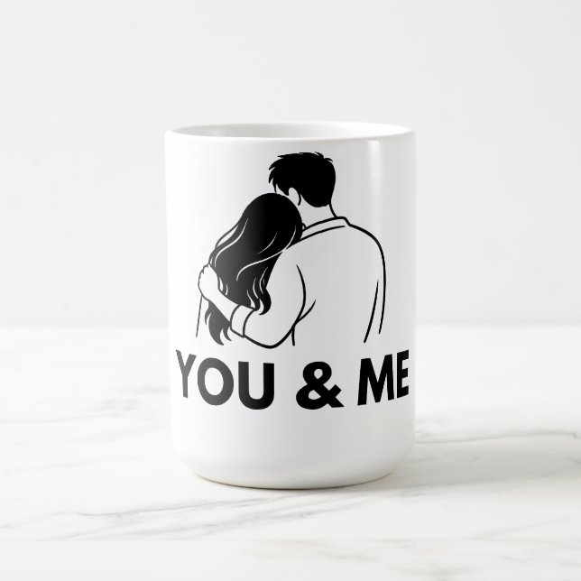 You And Me Minimal Couple Mug Kaffemugg (Center)