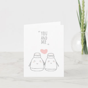 You and Me Salt and Pepper Greeting Card Kort