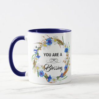 You Are A Blessing Ceramic Coffee Mug - Navy Blue Mugg