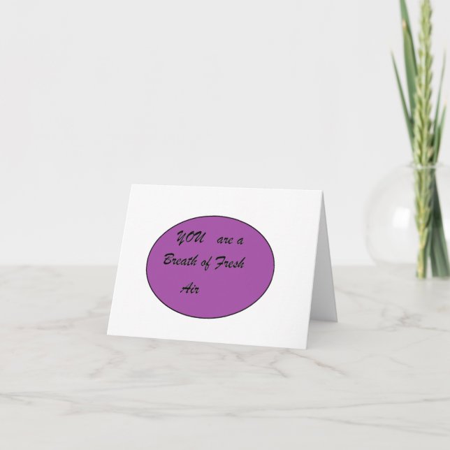 You are a Breath of Fresh Air Tack Kort (Framsida)