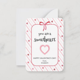 You Are A Sweetheart Classroom Valentine Anteckningskort