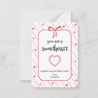 You Are A Sweetheart Classroom Valentine Anteckningskort