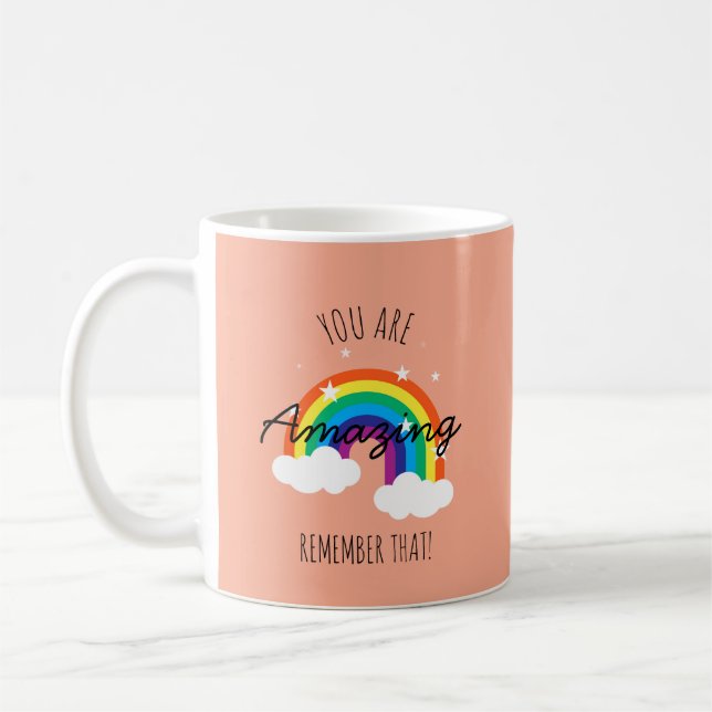 You Are Amazing - Peach Kaffemugg (Vänster)