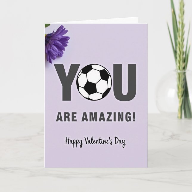 You Are Amazing Soccer Valentine Card Kort (Framsida)