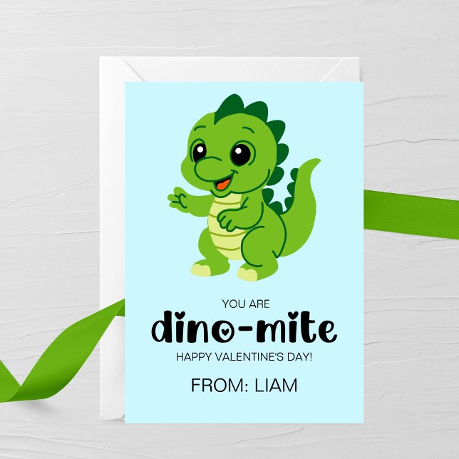 You Are Dino-Mite Kids Valentine Card Anteckningskort (Skapare uppladdad)