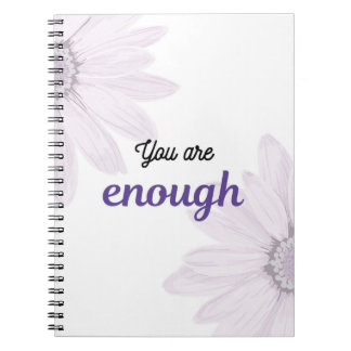You Are Enough Floral Notebook | Purple Aesthetic  Anteckningsbok
