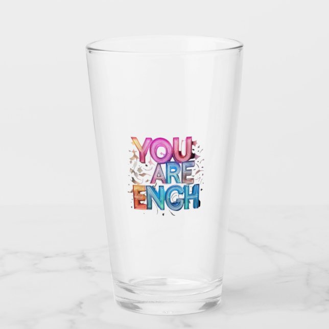 You Are Enough” Inspirational Drinking Glass Glaskopp (Framsida)