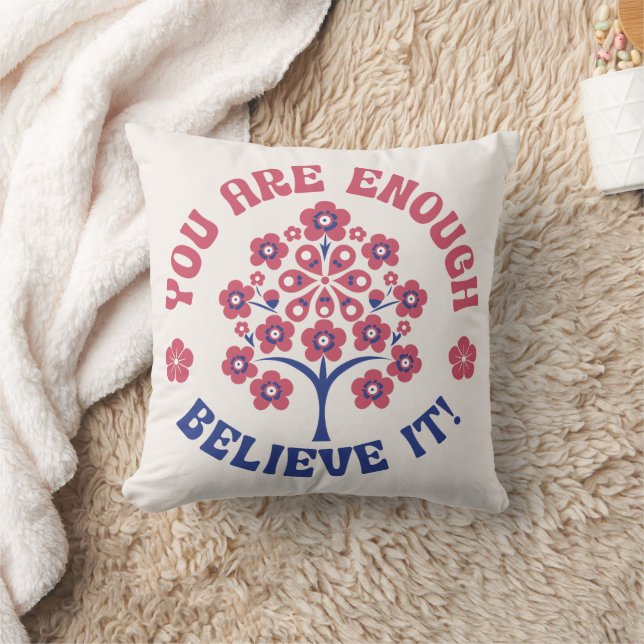 You Are Enough Inspirational Pillow Kudde (Filt)