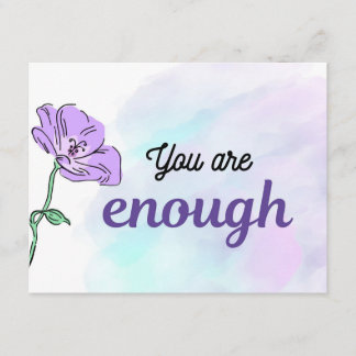 You Are Enough Purple Floral | Self Love Gift Tilläggskort