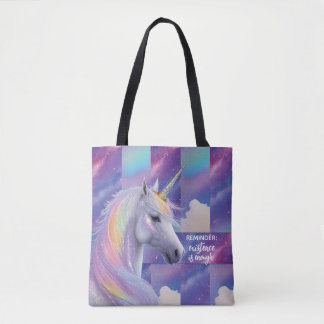 You Are Enough Reminder Rainbow Unicorn Tygkasse