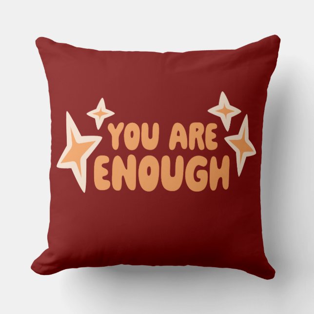You Are Enough Self Love Motivational Quote Logo Kudde (Framsida)