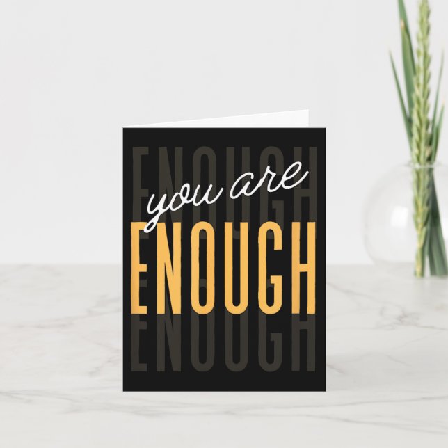 You Are Enough Sitive Gift Tee Uni-adults Black Sm Kort (Framsida)
