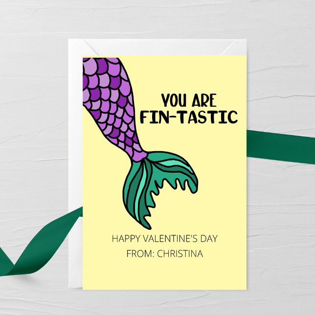 You Are Fin-Tastic Valentine’s Day Card Anteckningskort (Skapare uppladdad)