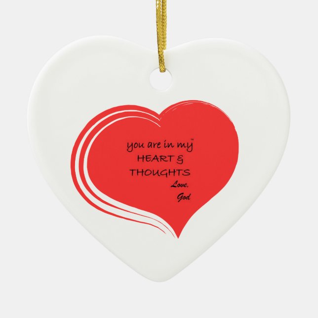"You Are In My Heart & Thoughts Love, God" series Julgransprydnad Keramik (Framsidan)