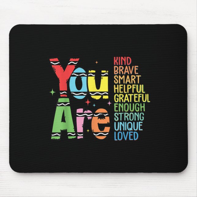 You Are Kind Smart Brave Motivational Back To Scho Musmatta (Framsidan)