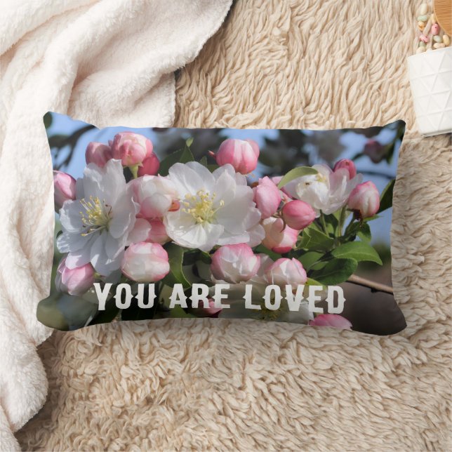 You Are Loved Blossoms Inspirational  Lumbarkudde (Filt)
