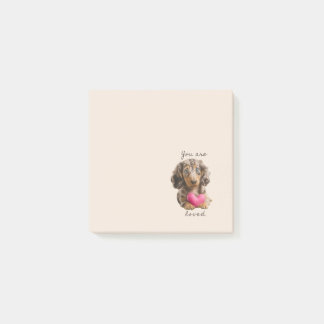 You Are Loved – Cute Dachshund Sticky Notes  Post-it Block