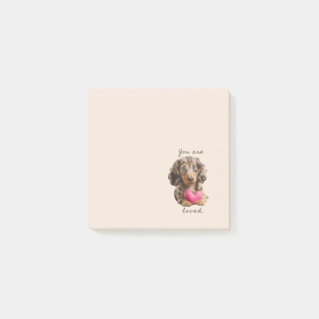 You Are Loved – Cute Dachshund Sticky Notes  Post-it Block (Framsida)