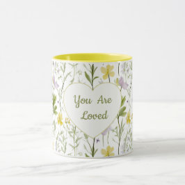 You Are Loved Floral Heart Combo Mugg