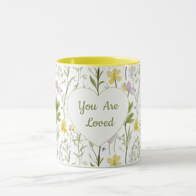 You Are Loved Floral Heart Combo Mugg (Center)
