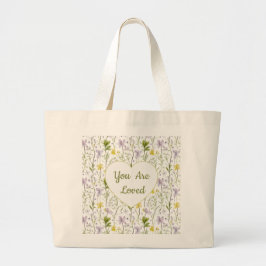You Are Loved Floral Heart  Jumbo Tygkasse