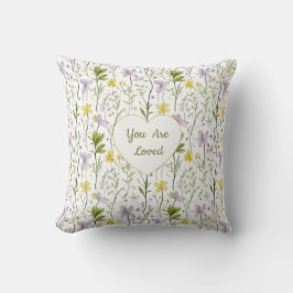 You Are Loved Floral Heart  Kudde