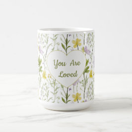 You Are Loved Floral Heart Mug Kaffemugg