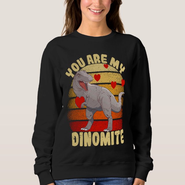 You Are My Dinomite Valentine's Day Dinosaur Rex T Shirt (Framsida)