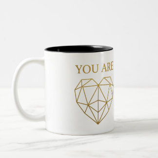 You Are My Half Gold Geometric Heart Couple Mug Två-Tonad Mugg