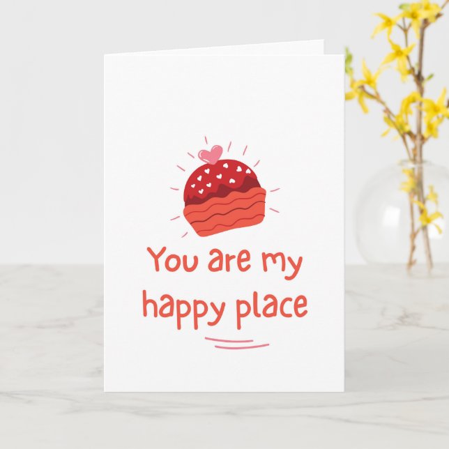 You Are My Happy Place Romantic Love Quote Kort (Gul blomma)