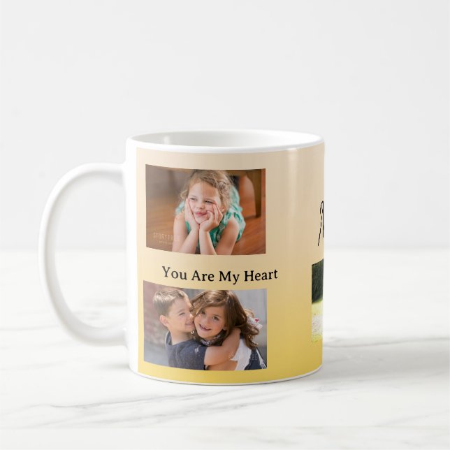 You Are My Heart – Four Photo Gift for Mom Kaffemugg (Vänster)