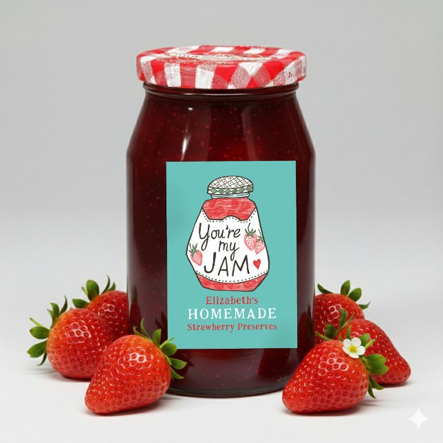 YOU ARE MY JAM Strawberry Custom Homemade Crafts Mat Etikett (YOU ARE MY JAM Strawberry Custom Homemade Crafts Food Label
)