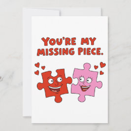 You Are My Missing Piece Cute Puzzle Valentine Julkort
