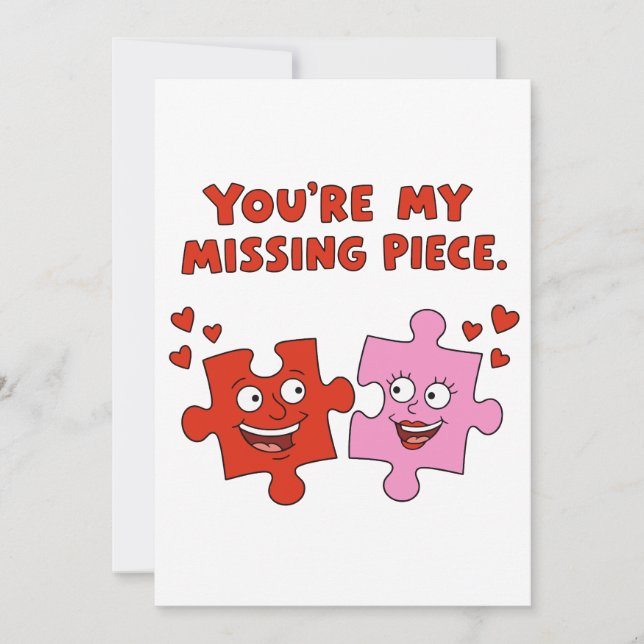 You Are My Missing Piece Cute Puzzle Valentine Julkort (Framsida)