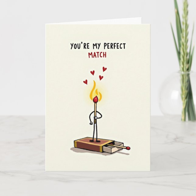 You Are My Perfect Match Card Kort (Framsida)