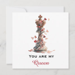 You Are My Queen Chess Valentine's Day Kort