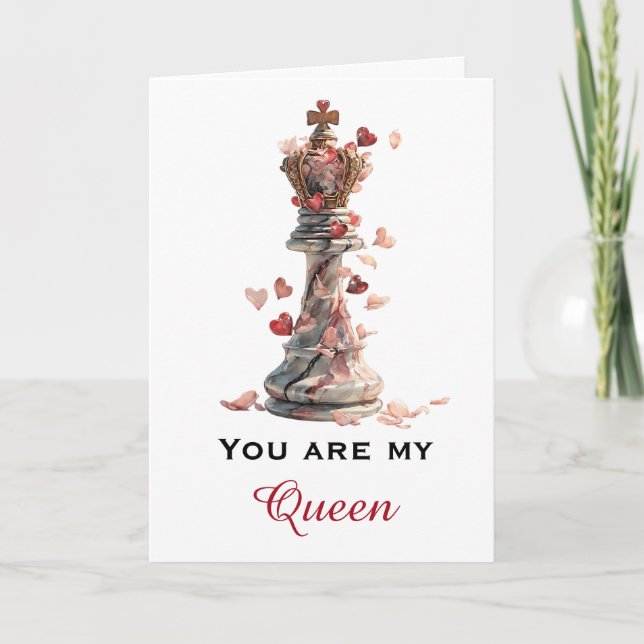 You Are My Queen Chess Valentine's Day Kort (Framsida)