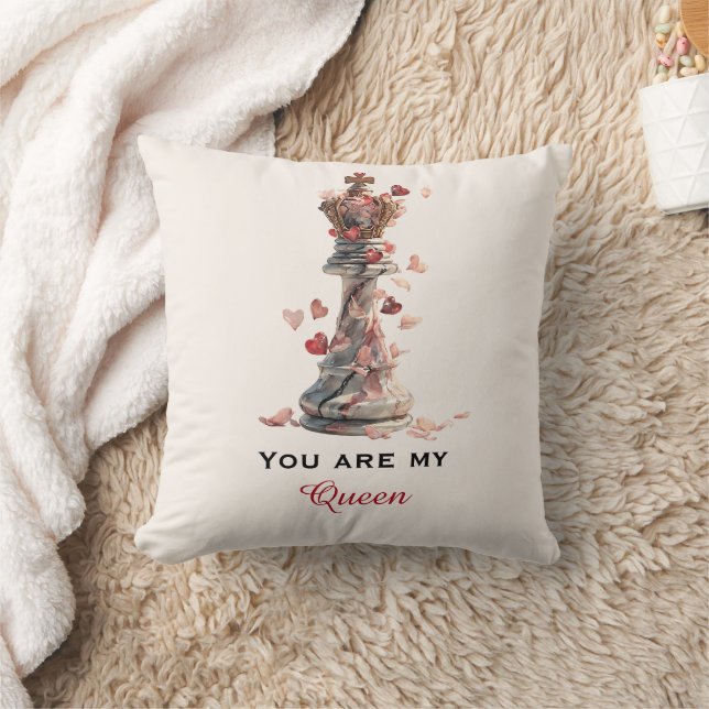 You Are My Queen Chess Valentine's Day Kudde (Filt)