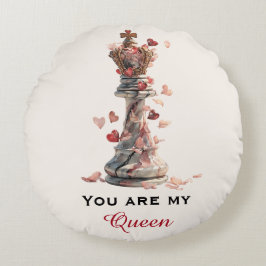 You Are My Queen Chess Valentine's Day Rund Kudde