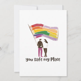 You Are My Safe Place – LGBTQ Pride Love Sticker Inbjudningar