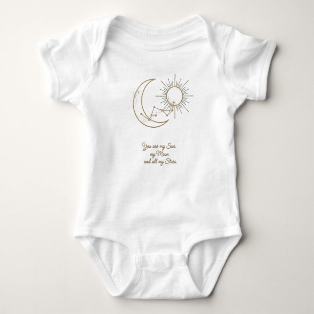You are my Sun Moon and Stars Baby Bodysuit - Gold T Shirt (Framsida)